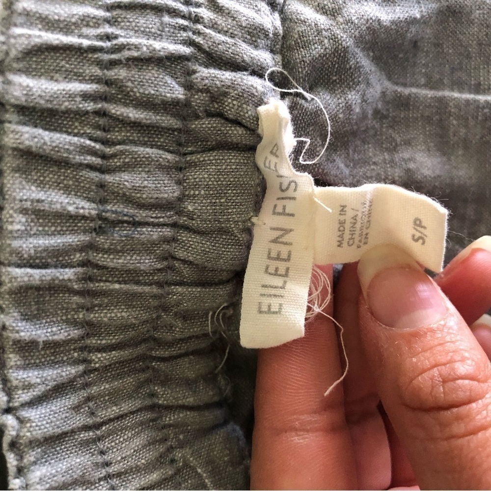 Eileen Fisher Hemp & Organic cotton Chambray Pants - Picture 7 of 8